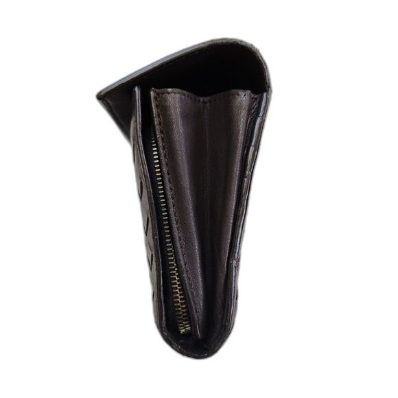 Bottega Veneta Brown Coco Woven Long Wallet Dust bag and Box - Picture 5 of 14